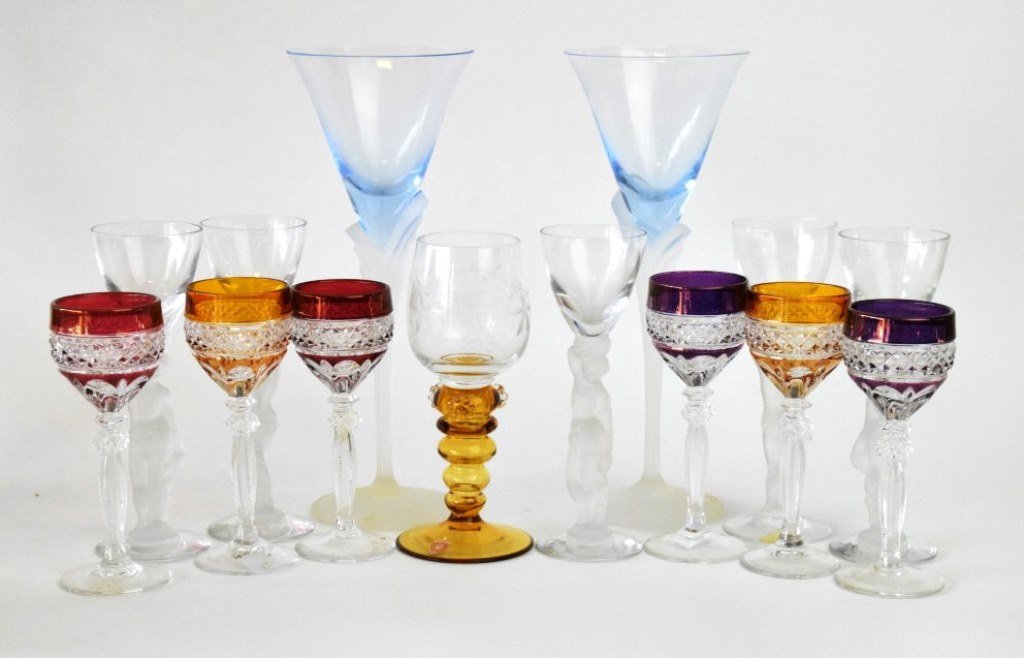 14 Pieces Stemware, Bohemian, Crystal, Glass (1 of 8)
