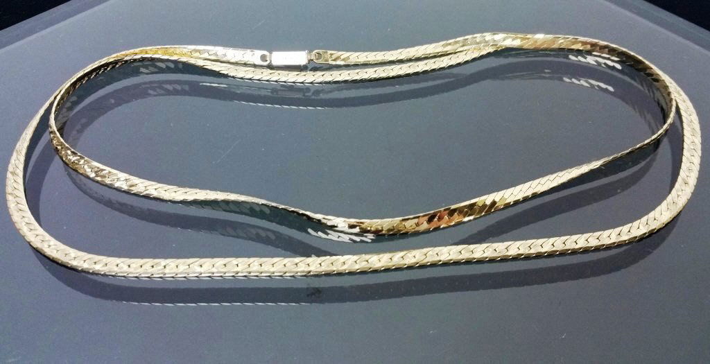 36” 14K Gold Herringbone Chain (1 of 3)