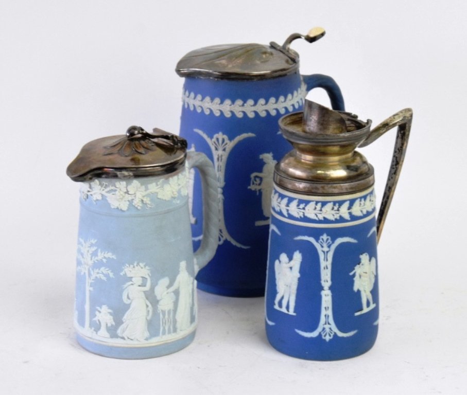 Three 19th Century Wedgwood Jasperware Pitchers (1 of 10)