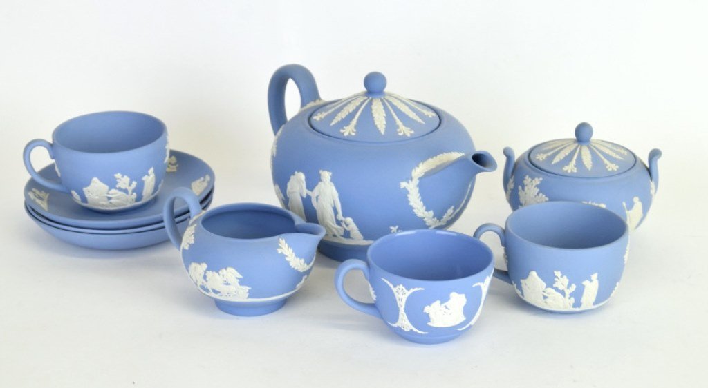 9 Piece Set Wedgwood Jasperware Tea Set (1 of 10)