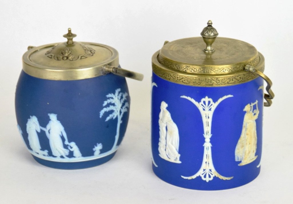 2 19th Century Wedgwood Jasperware Biscuit Jars (1 of 10)