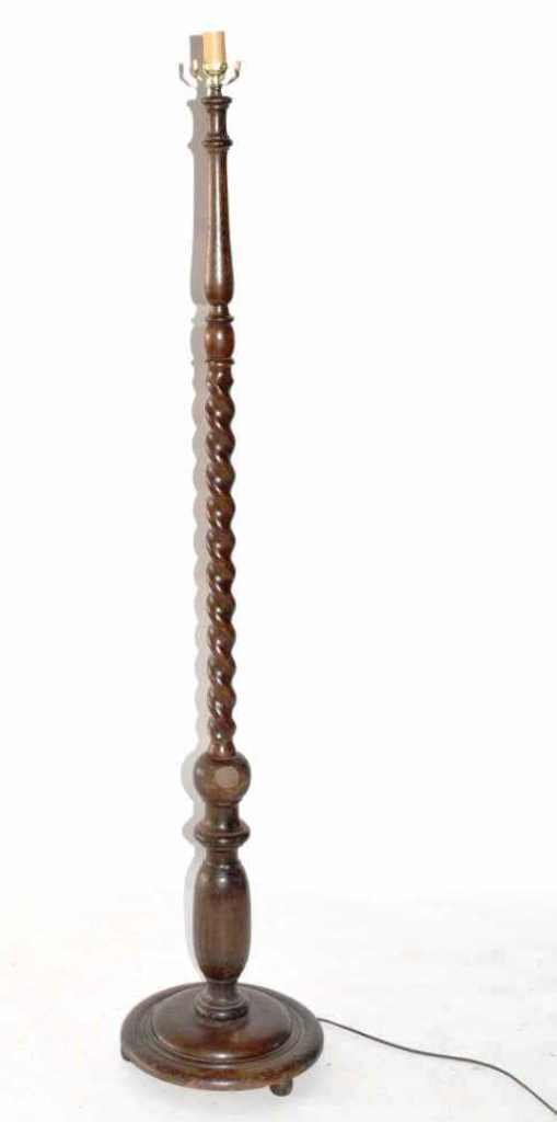 Antique Oak Barley Twist Floor Lamp (1 of 3)