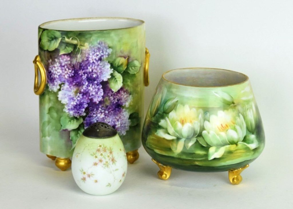 3 Pieces, Porcelain Vases and Enameled Egg (1 of 10)