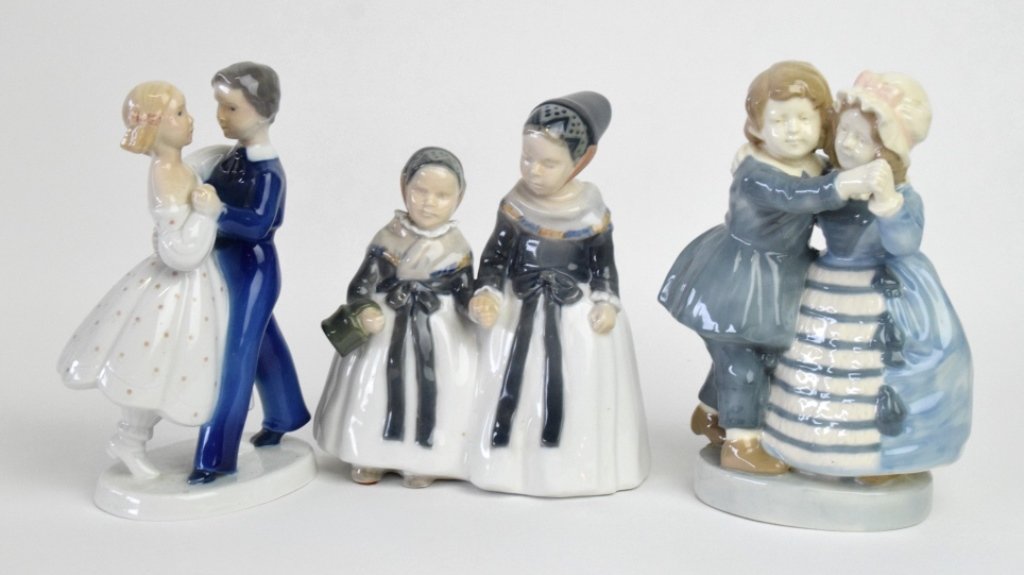 3 Porcelain Figurines, Pairs of Young Children (1 of 10)