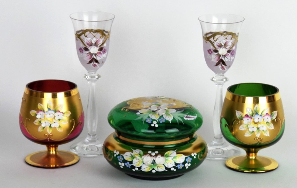 Group 5 Pieces Bohemian Glassware (1 of 10)