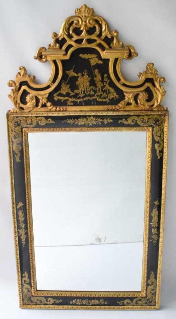 Italian Chinese Decorated Carved Wood Mirror (1 of 10)