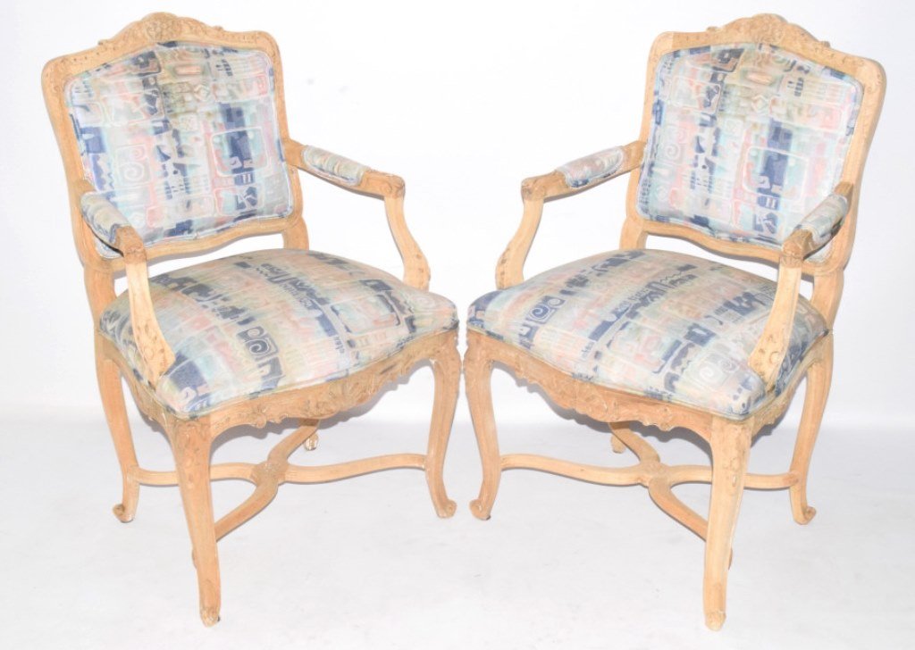 Pair French Open Arm Chair (1 of 10)