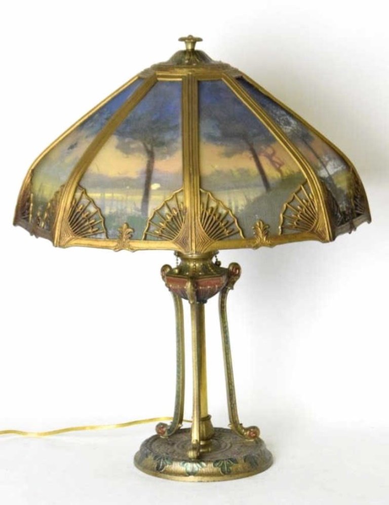 Rainaud Co Lamp With Reverse Painted Shade