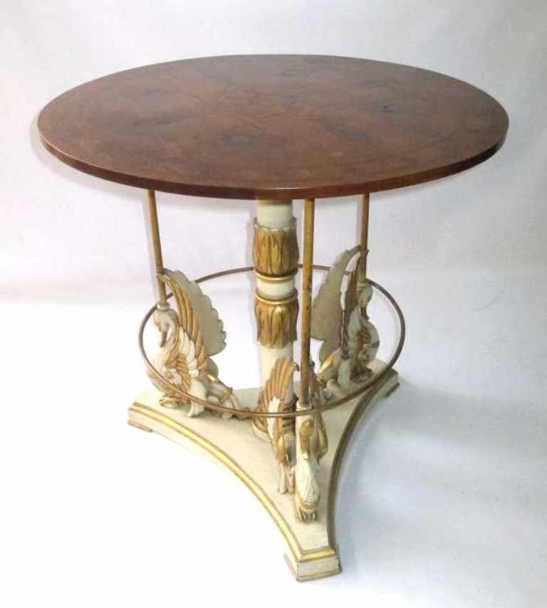 Neoclassical Style Center Table w/ Swan Base (1 of 9)