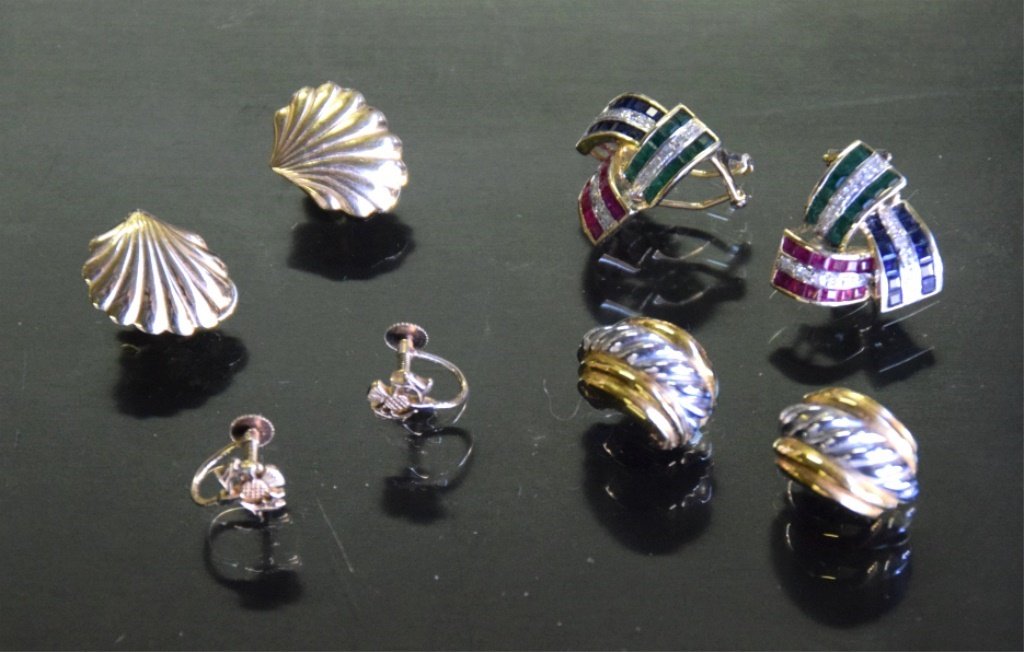 Four Pair Gold Earrings (1 of 9)