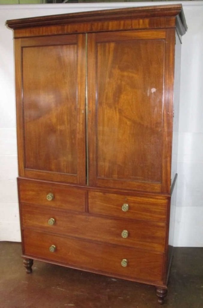 Antique English Mahogany Linen Press (1 of 2)