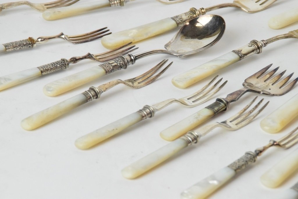 Group Fifty-Five Mother of Pearl Handle Flatware (1 of 10)