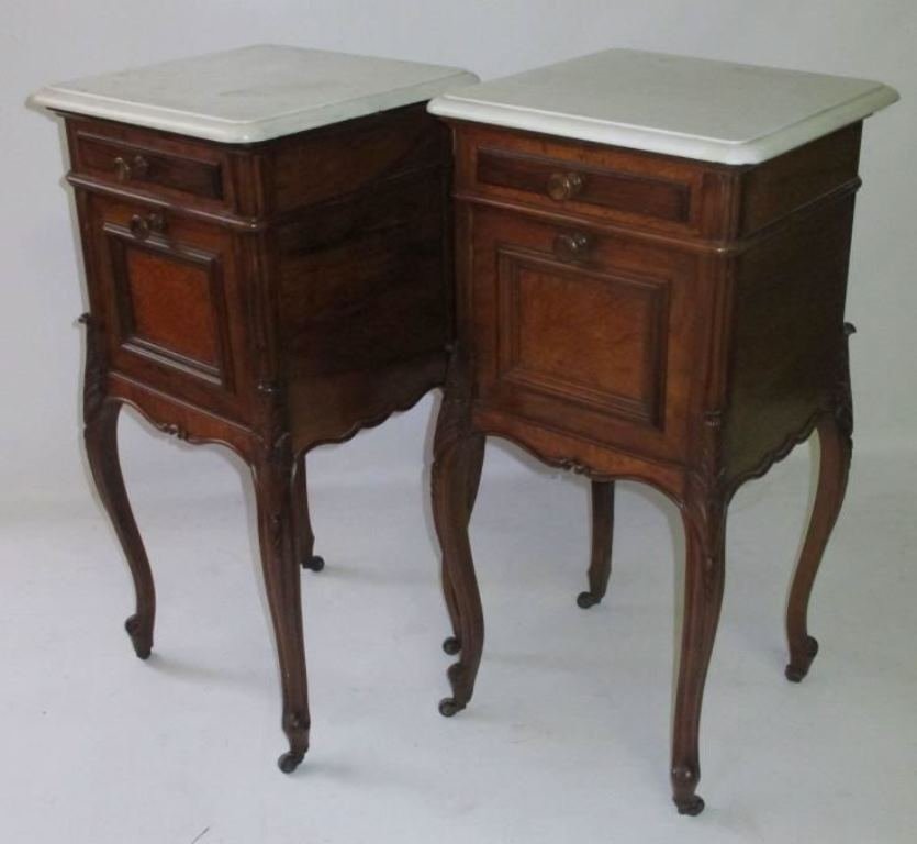 Pair Mahogany Marble Top Stands (1 of 10)