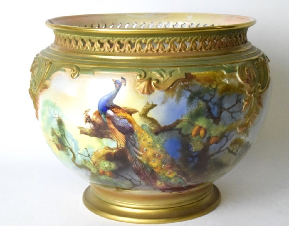 Late 19th C. Royal Worcester Jardiniere (1 of 10)