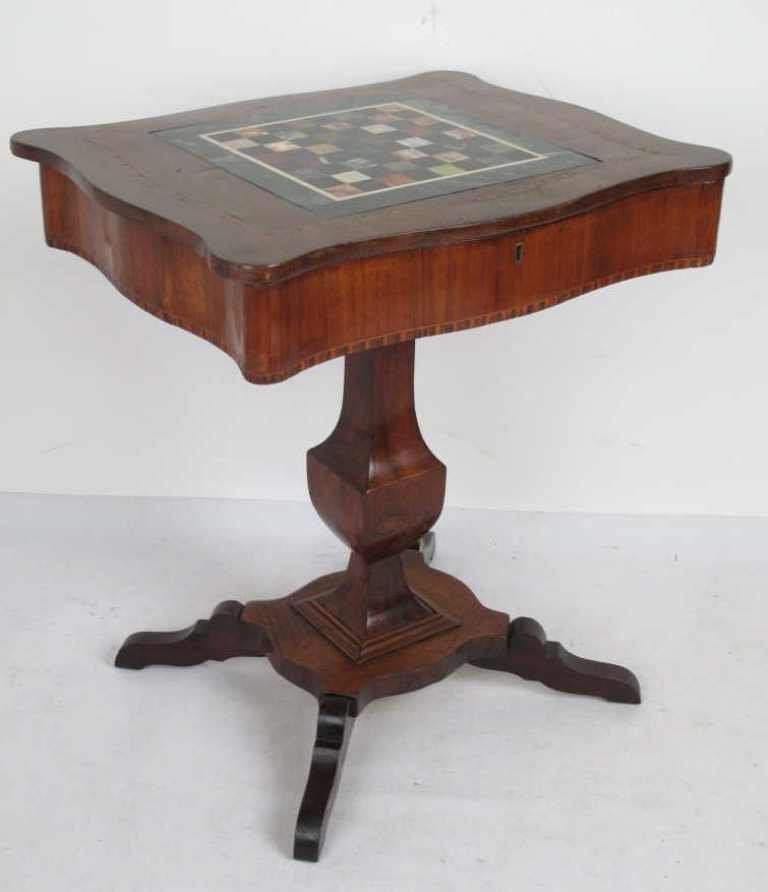 19th C. Pietra Dura Top Game Table (1 of 10)