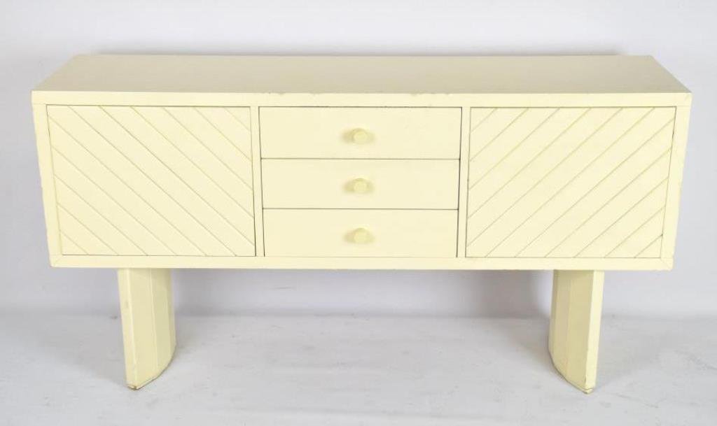 White Painted Mid Century Modern Console (1 of 8)