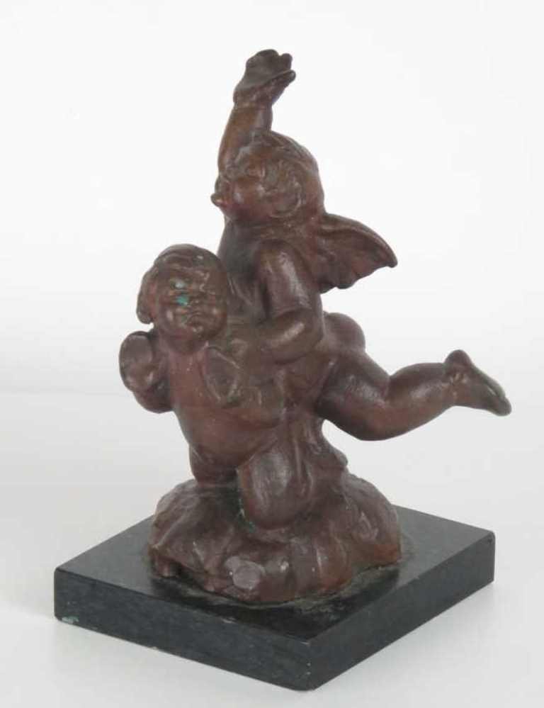 Initialed Bronze Cherub Sculpture (1 of 5)
