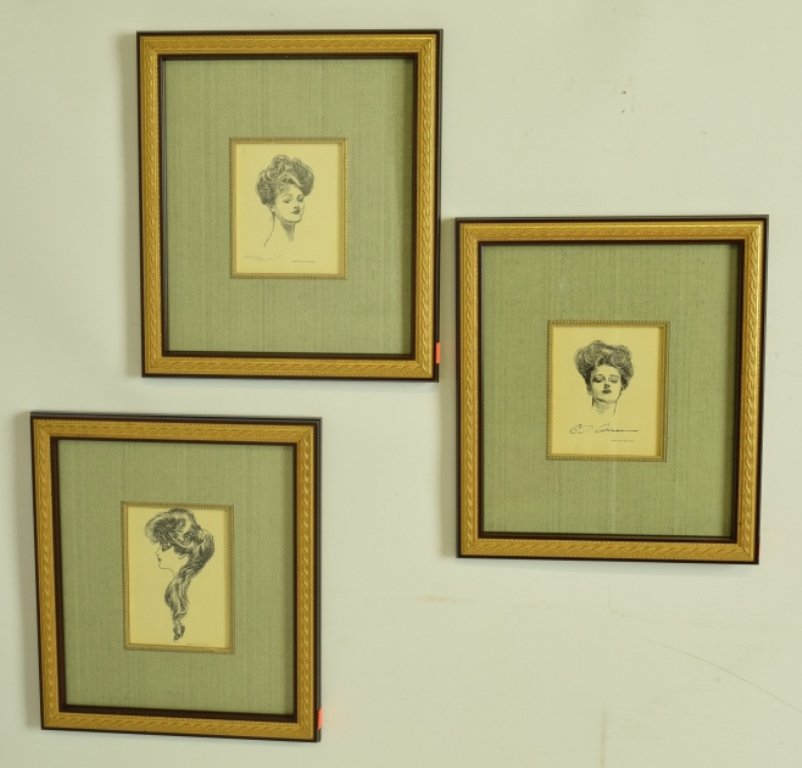 Group 3 Framed Charles Dana Gibson Prints (1 of 10)
