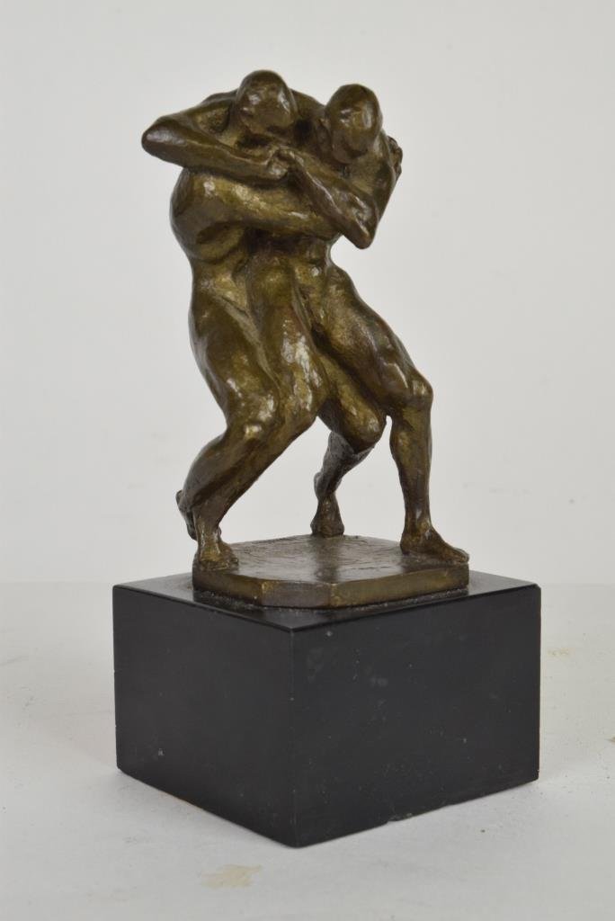 Small Bronze Sculpture Wrestlers (1 of 7)