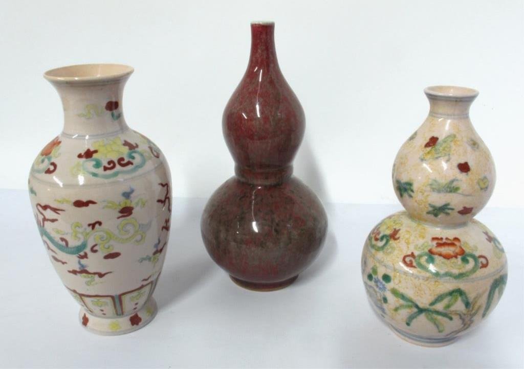 Group 3 Pcs Chinese Porcelain Vases (1 of 8)