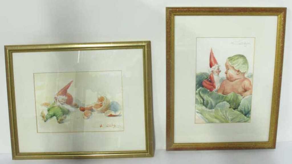 Pair Mary Lauritzen Watercolor on Paper (1 of 9)