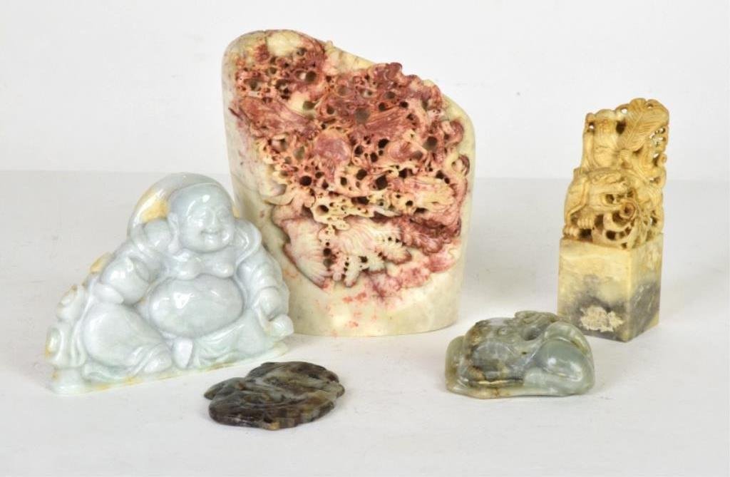 Group 5 Chinese Soapstone Carvings (1 of 10)
