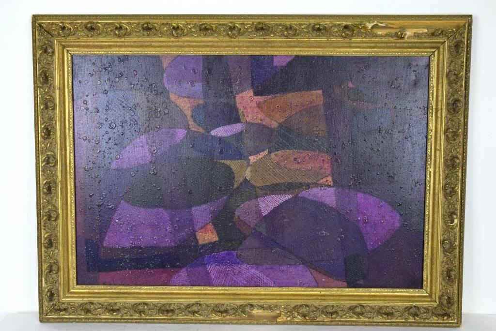 Mid Century Abstract Oil Painting (1 of 6)