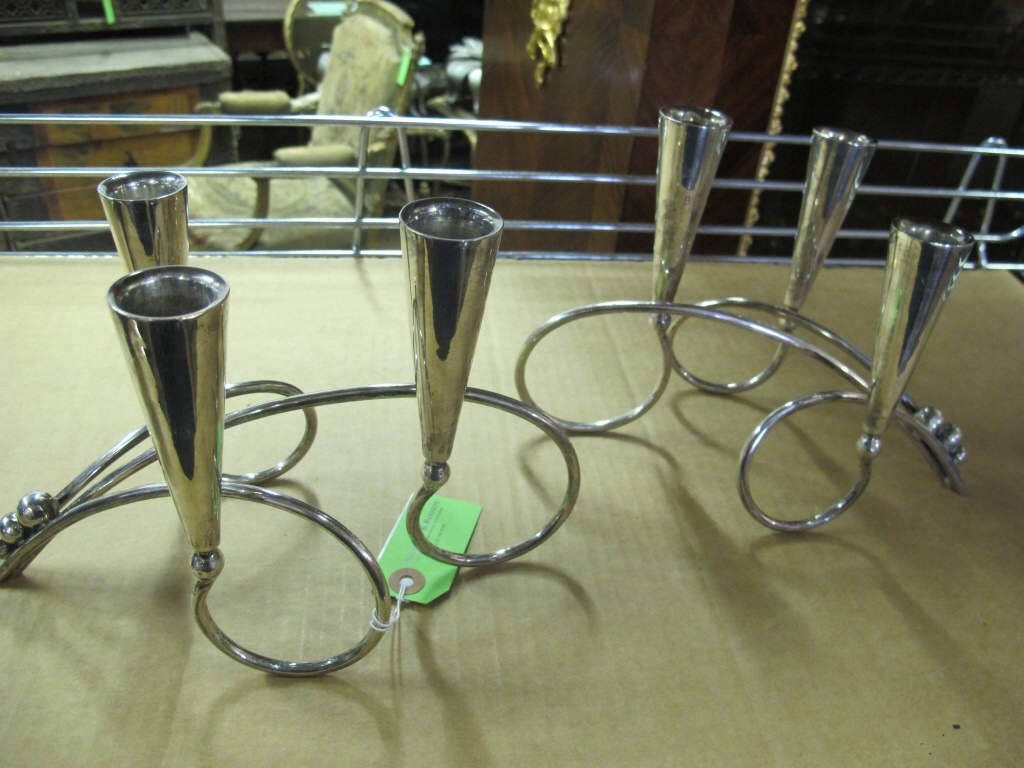Pair Sterling Silver Candle Holders (1 of 5)