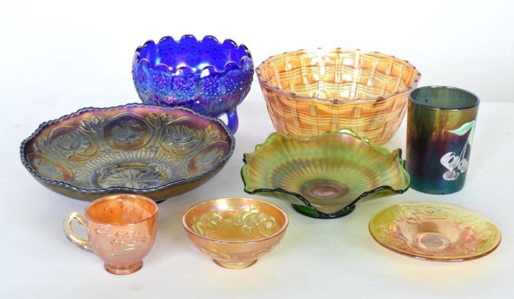 Group 8 Pcs Carnival Glass (1 of 9)