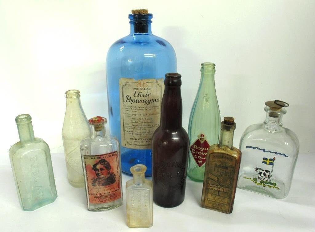 Group 9 Antique Glass Bottles (1 of 10)