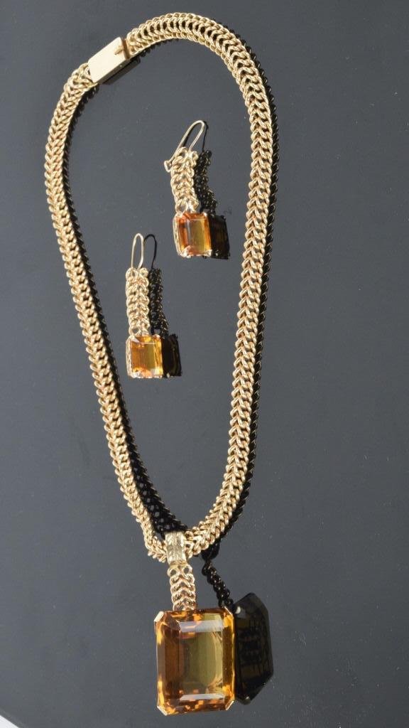 Set 65+ Carat Citrine Necklace and Earrings (1 of 7)