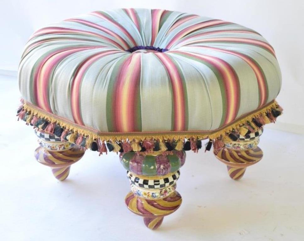 McKenzie Childs Large Ottoman (1 of 10)