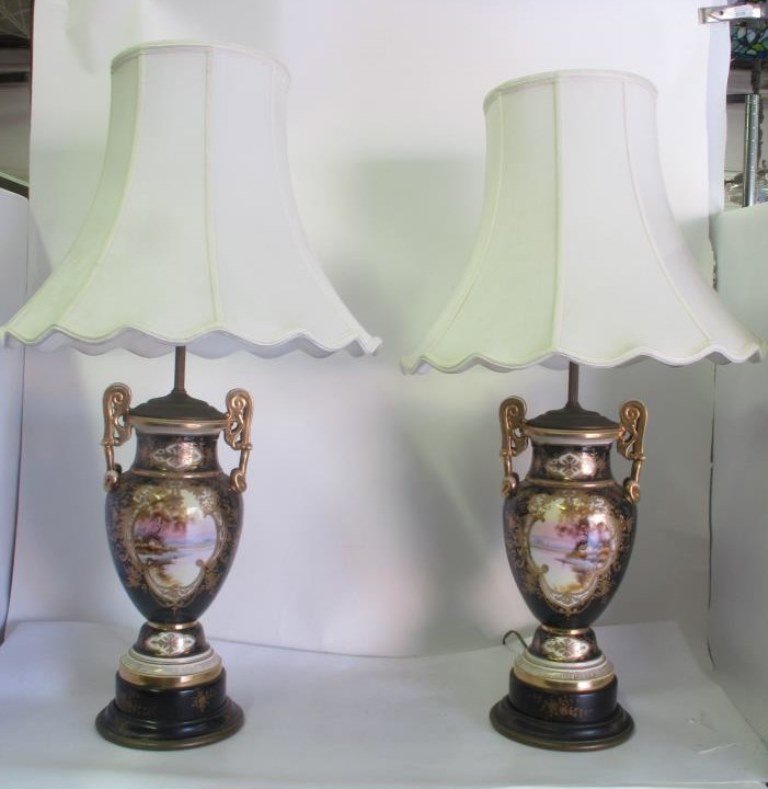 Pair Nippon Large Urn Lamps (1 of 5)