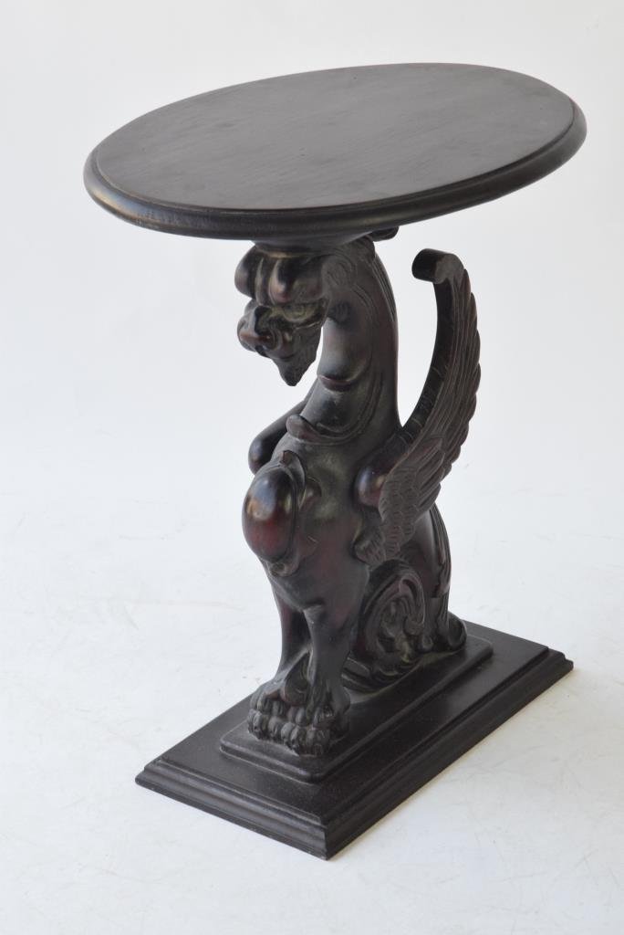 Early 19th C. Carved Griffin Pedestal Side Table (1 of 8)