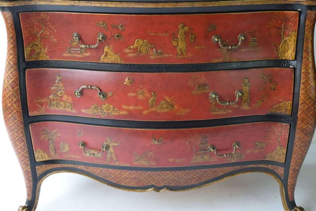 Marble Top Chinoiserie Bombe Chest (1 of 10)