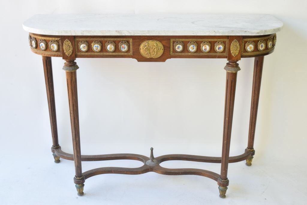Continental Marble Top Console Table (1 of 9)