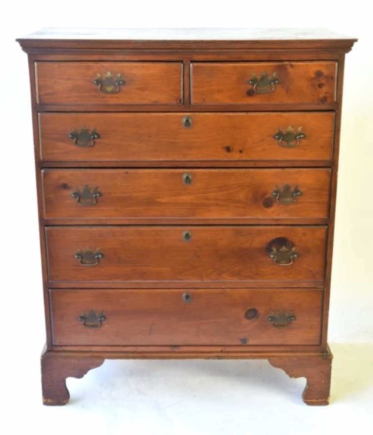 American Antique Heartwood Pine Chest of Drawers (1 of 10)