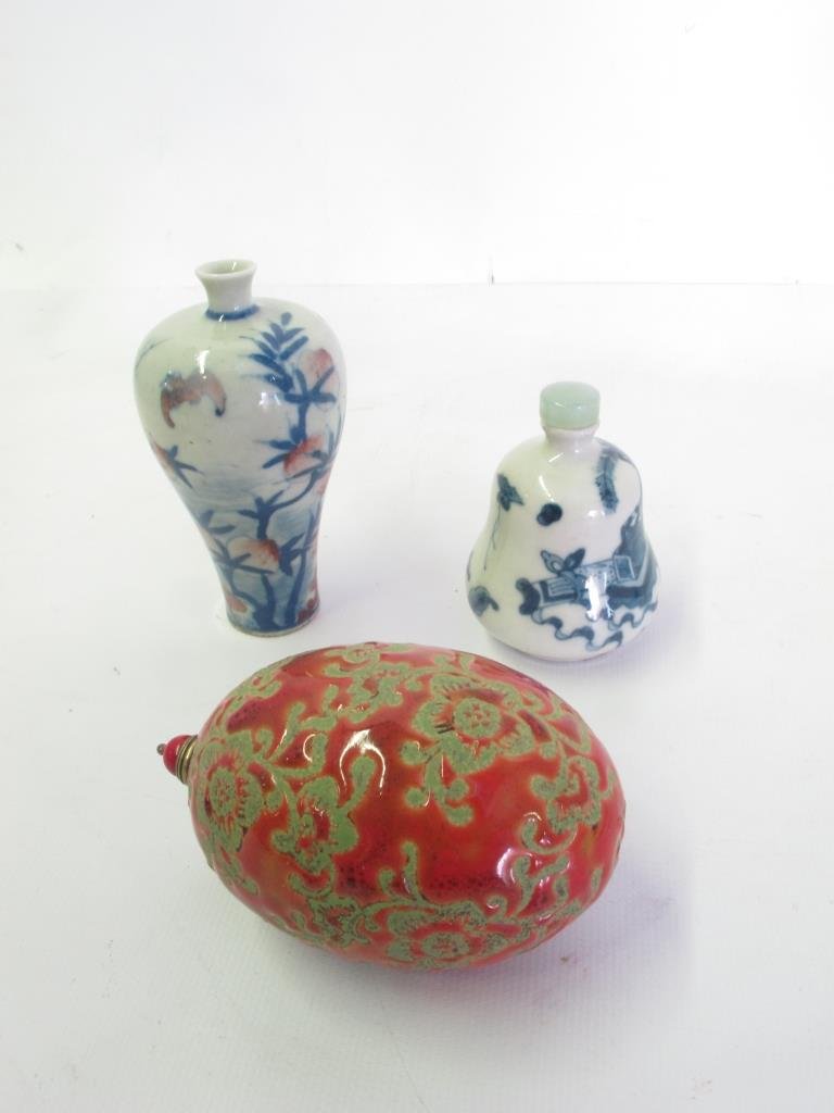 Three Chinese Porcelain Snuff Bottles (1 of 6)
