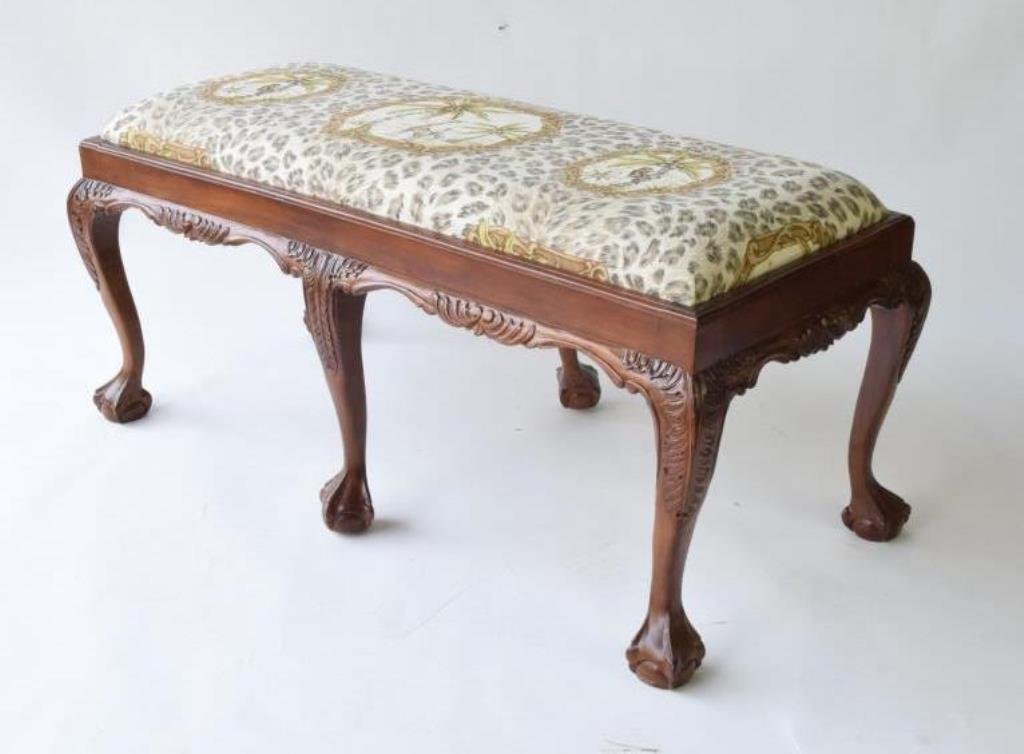 Georgian Style Mahogany Window Bench (1 of 7)