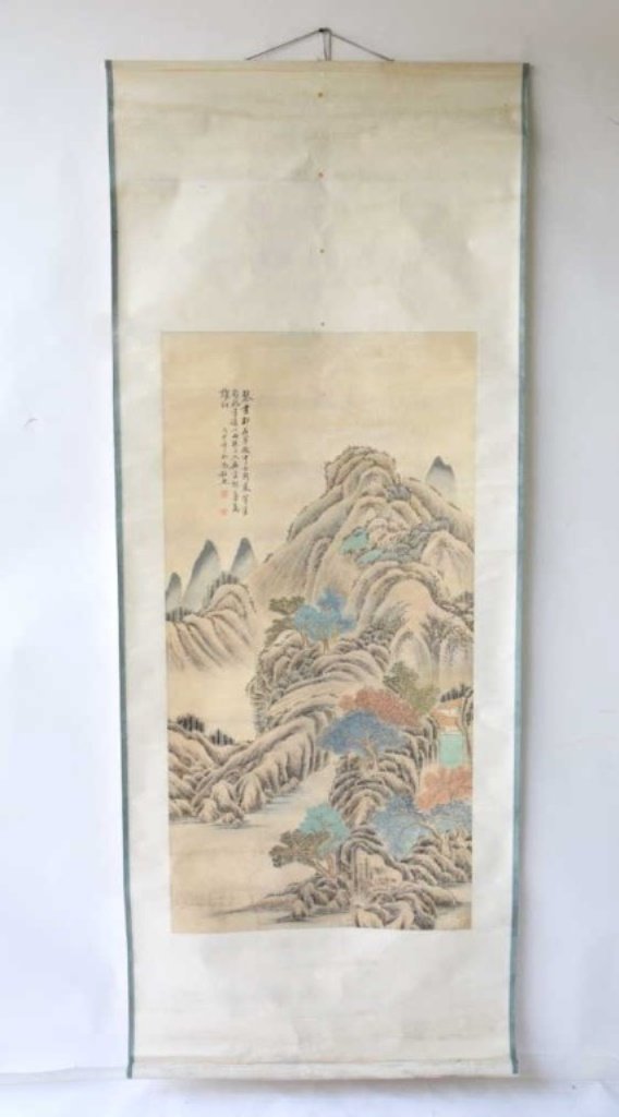Chinese Ink and Watercolor on Paper Hanging Scroll (1 of 8)