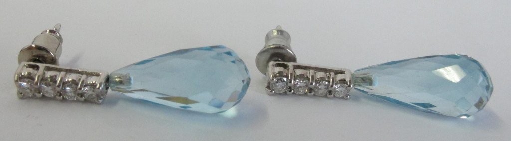 18K Gold Diamond and Sapphire Earrings (1 of 4)