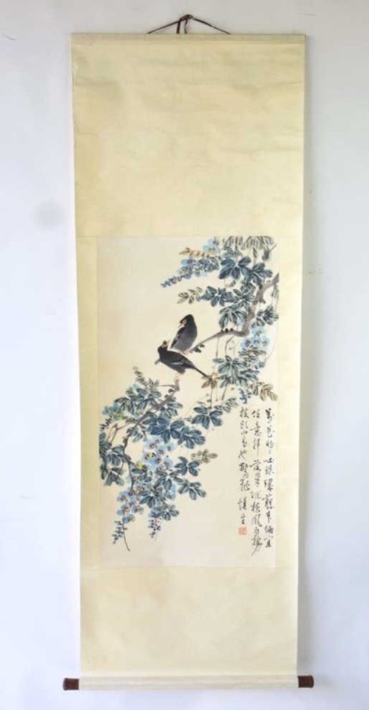 Chinese Hanging Scroll Ink and Watercolor on Paper (1 of 7)