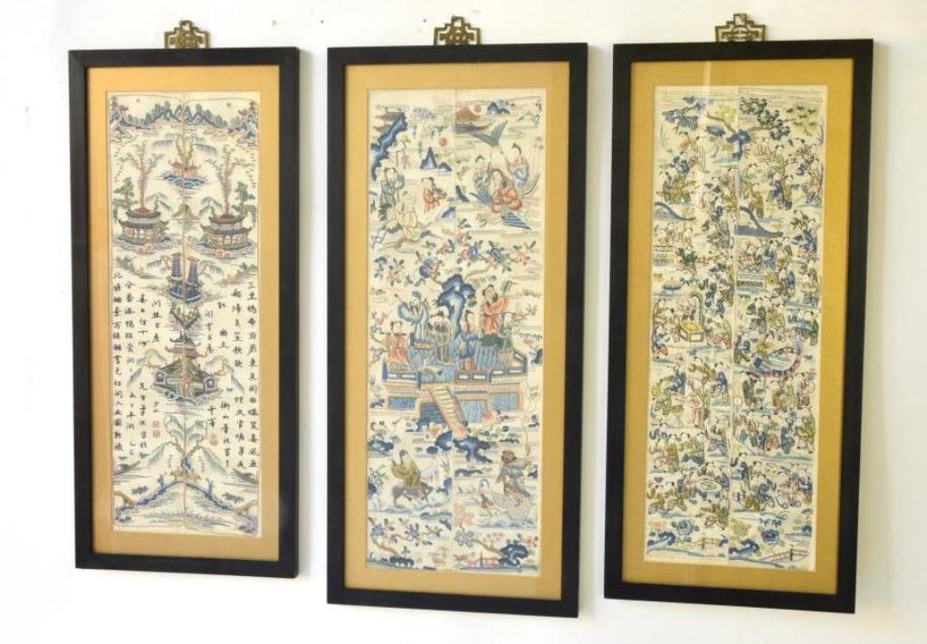 Set 3 Asian Silk Brocade Textiles (1 of 10)