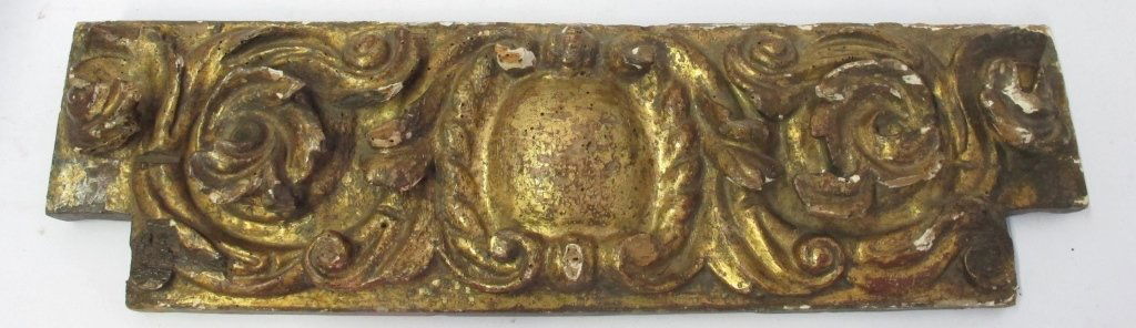 Antique Carved Gilt Wood Wall Plaque (1 of 4)