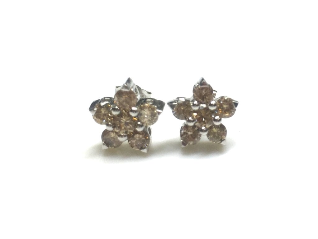 Cognac Flower Earrings (1 of 2)