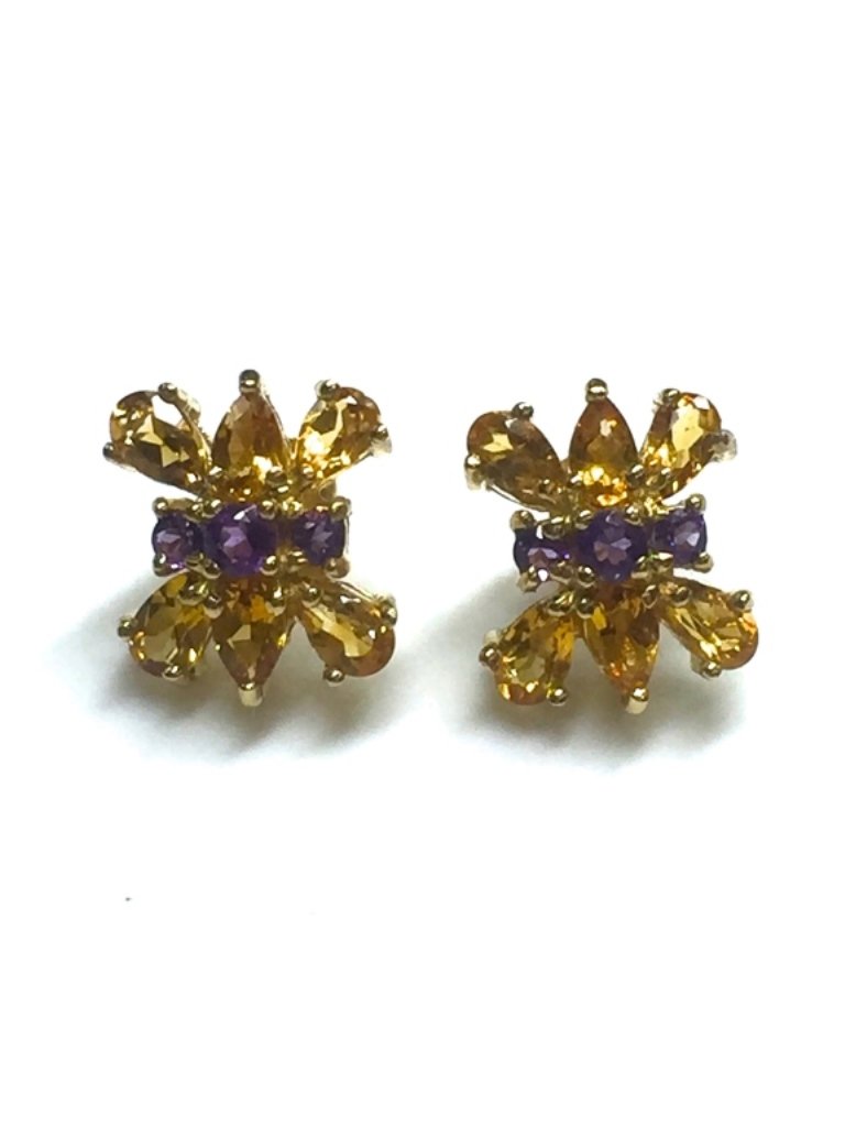 Citrine & Amethyst Earrings (1 of 4)