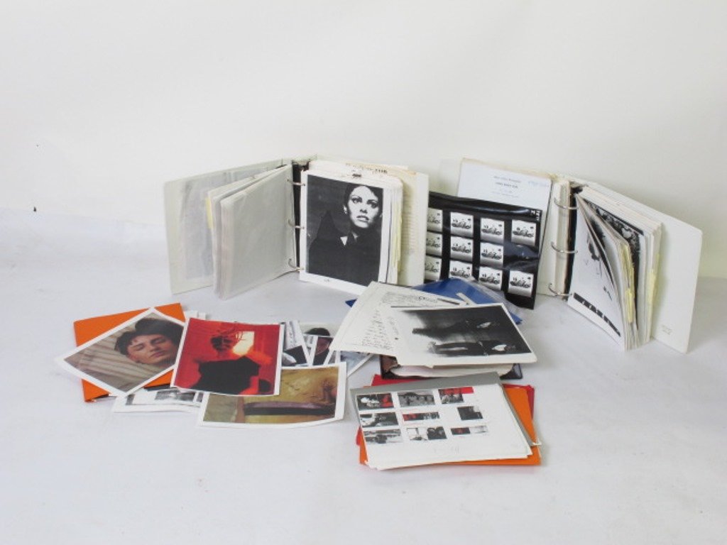 Collection of Michel Comte Personal Binders: Group of three binders and folders with black and white inkjet prints and other artifacts from fashion photographer Michel Comte. Includes materials from various campaigns including Armani, Mercedes,