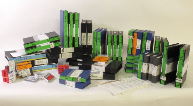 Michel Comte Red Cross VHS Grouping: Grouping of VHS tapes from Michel Comte's film supporting The Red Cross in Africa in the 1990s. Titled "Even Wars Have Limits" and starring celebrities including Isabella Rosselini and Geraldine Chapl