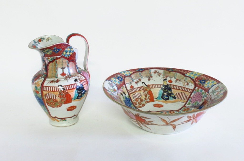 Pair of Chinese Hand Painted Pottery Pieces (1 of 10)