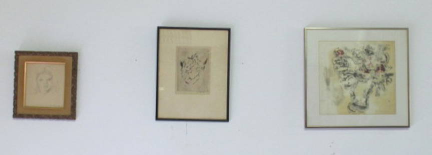 Pair of William Meyerowitz Artwork: Two William Meyerowitz pieces. One is etching of mother and child and other is pencil drawing of a younggirl's face. Both are signed to lower right and housed in wood frames. 8 inches height, 5.75 inc